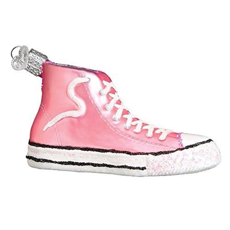 Old World Christmas Glass Blown PINK HIGH-TOP SNEAKER Ornament