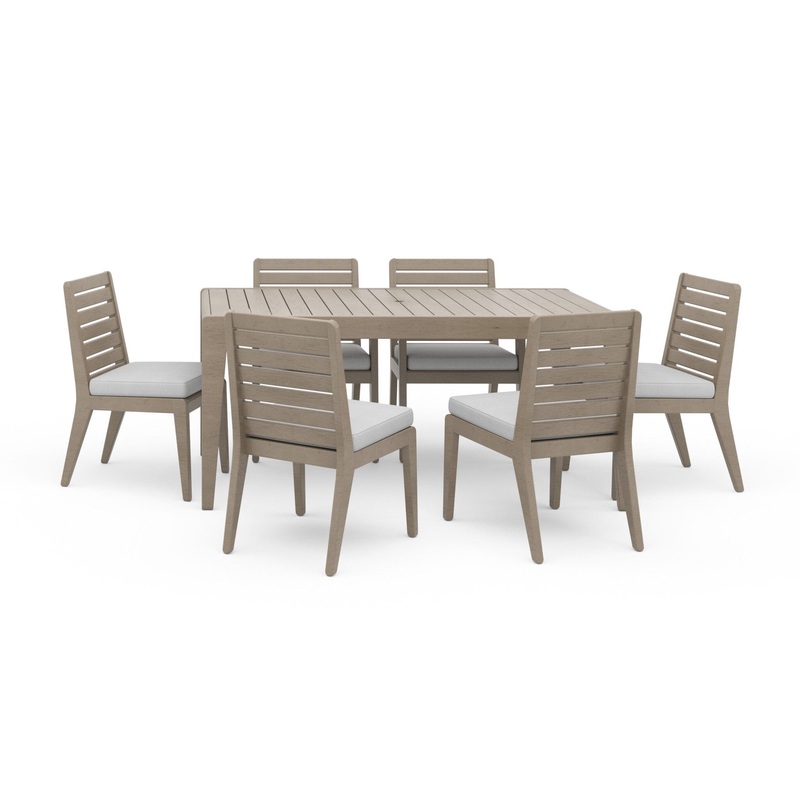 Transitional Outdoor Dining Table and Six Chairs By Sustain