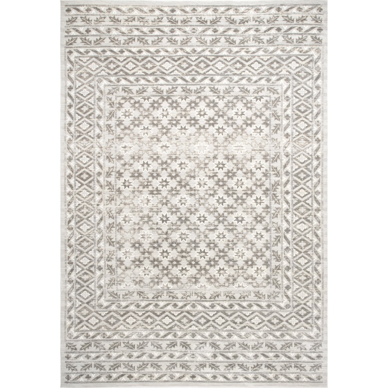 Bordered Seasonal Trellis Rug | Beige