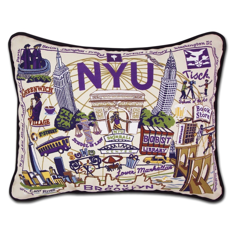 New York University (NYU) Collegiate Embroidered Pillow