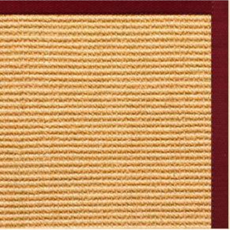 Tan Sisal Rug with Cardinal Red Cotton Border