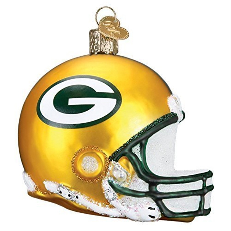 Old World Christmas Blown Glass Ornament for Christmas Tree, Green Bay Packers Helmet