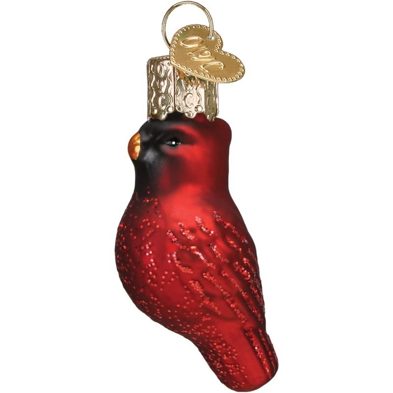 Old World Christmas Mini Glass Blown Cardinal Ornament, 2.25″