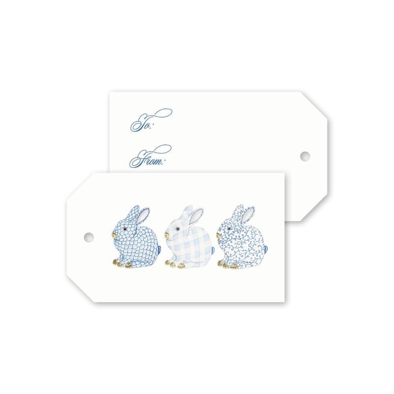 Porcelain Blue Bunnies Gift Tags