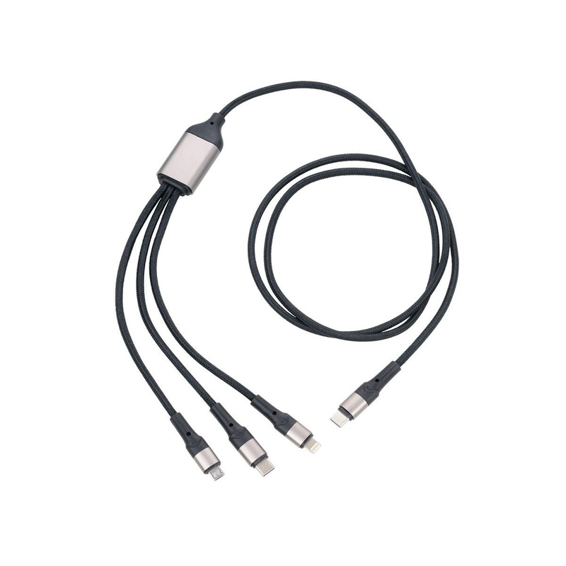 Troika DREIZACK PRO 3 in 1 USB Charging Cable USB, USB C and Lightening Cable