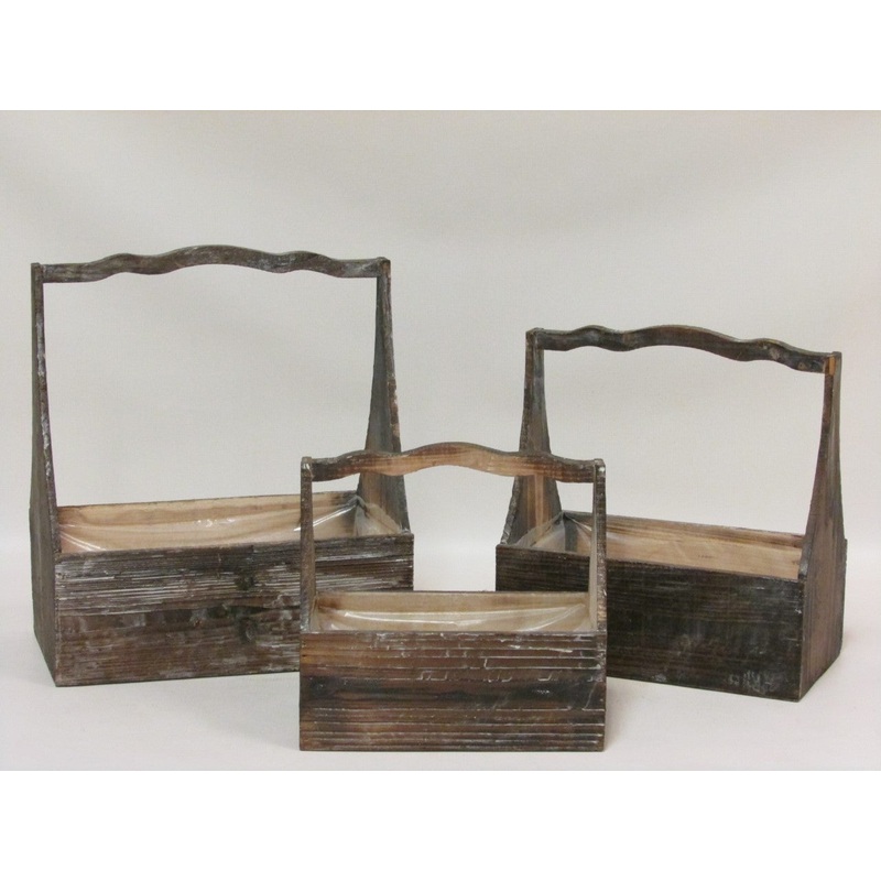Wood Handle Planter -3 Sizes