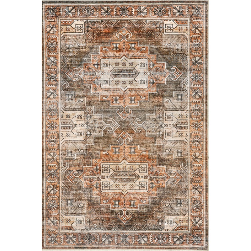 Maye Persian Washable Rug | Brown