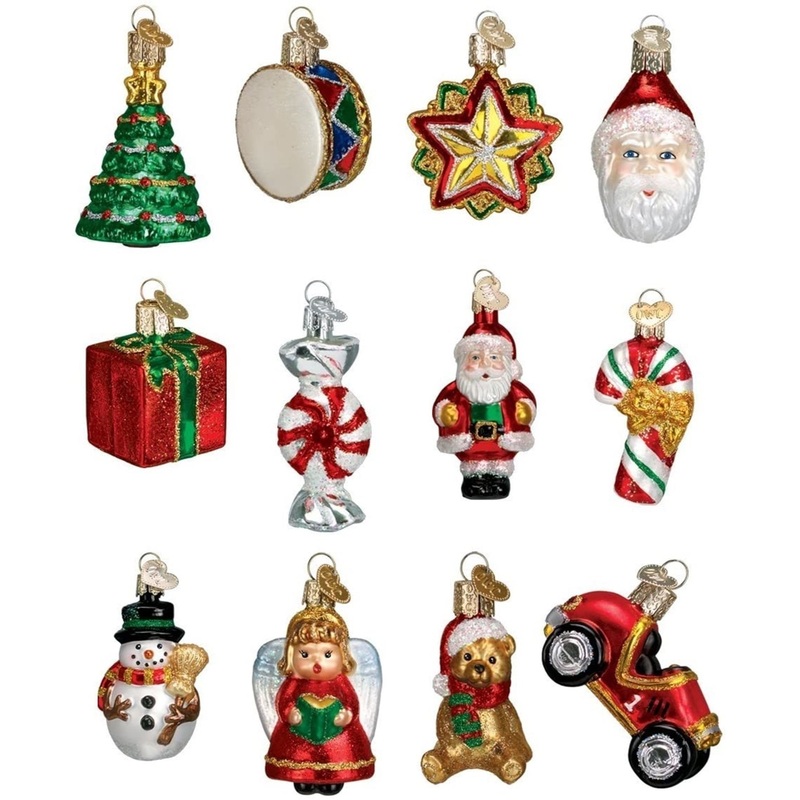 Old World Christmas Glass Blown Mini Christmas 12pc Set Ornament