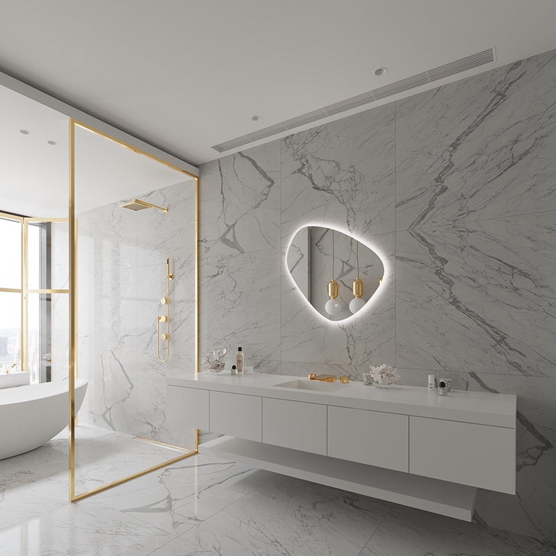 Paris Mirror Cloud 32″ x 30″ LED Lighted Mirror, 3CCT Selectable