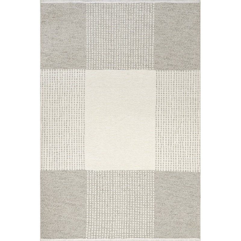 Darcy Dual Plaid Reversible Washable Rug | Cream