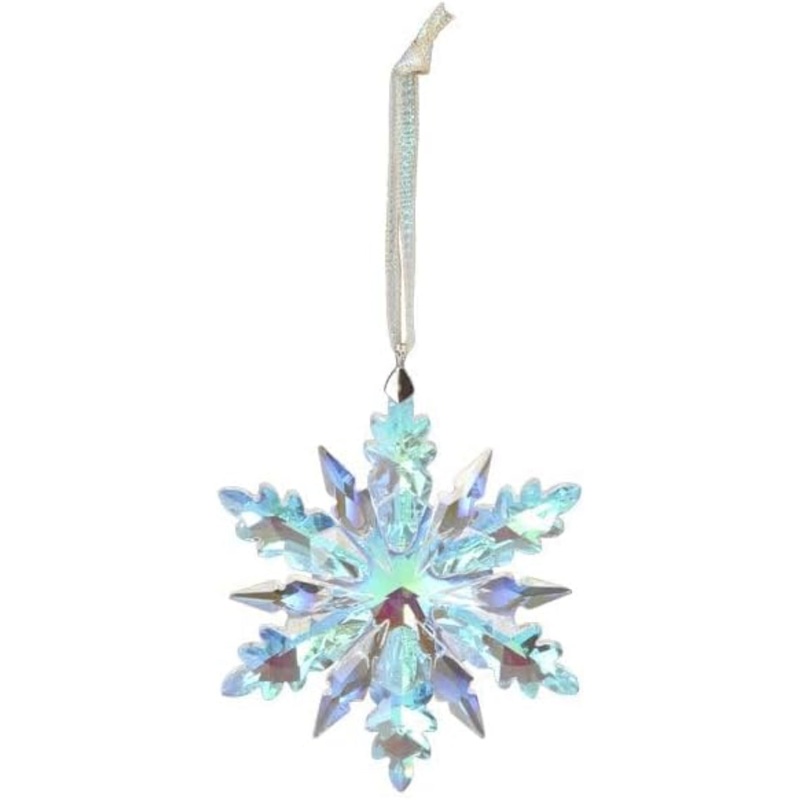 Old World Christmas Blown Glass Ornament for Christmas Tree, Radiant Crystal Snowflake (with OWC Gift Box)