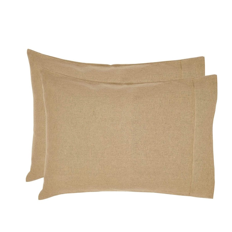 Burlap Natural Standard Pillow Case Set of 2 21×30