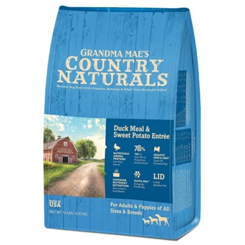 Grandma Maes Country Naturals Duck Meal/Sweet Potato Limited Ingredient Dog Food, 14 LB