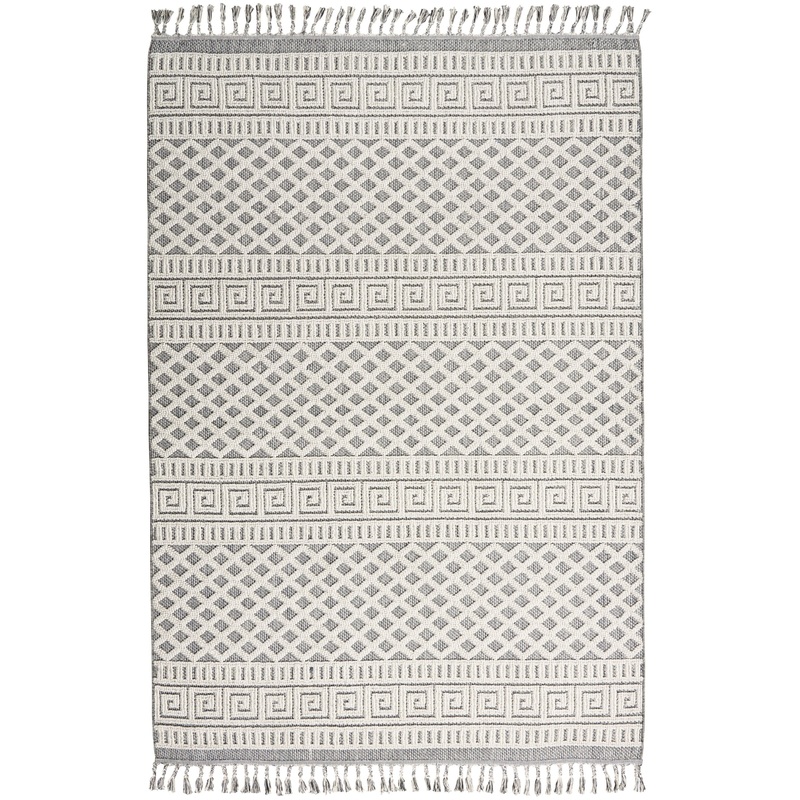 Nourison Paxton 5’3″ x 7’11” Ivory/Slate Modern Indoor Rug