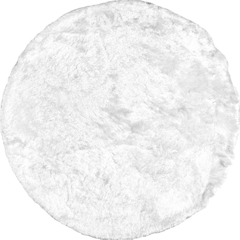 Silky Shine Solid Shag Rug | Pearl White