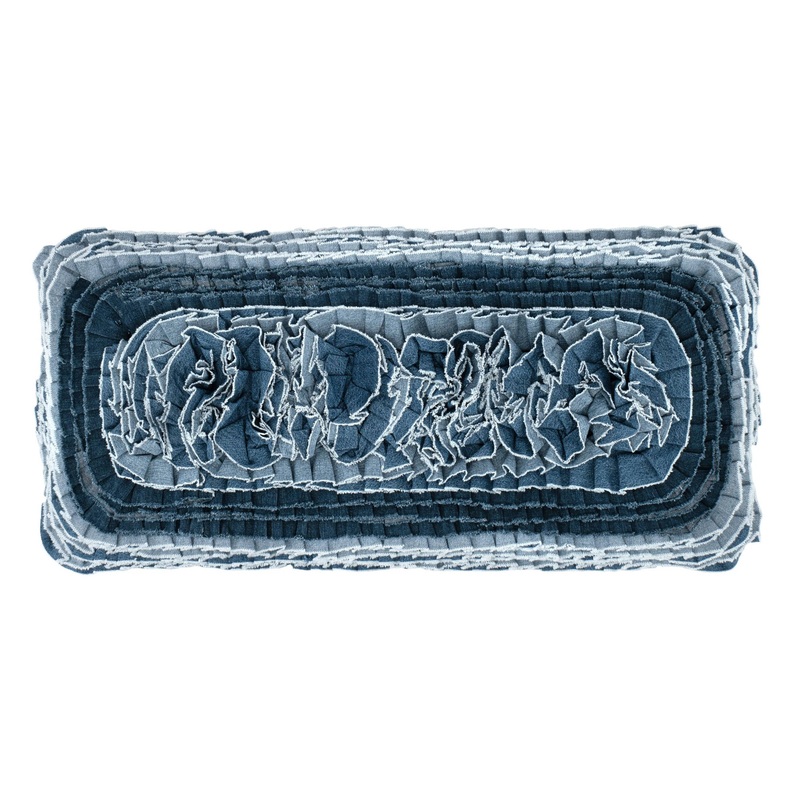 Denim Ruffle Decorative Pillow Cover | Blue
