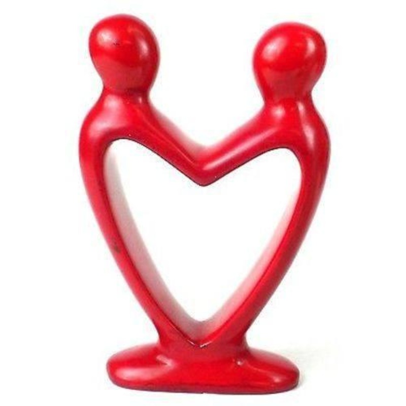 Handcrafted Soapstone Lover’s Heart Sculpture in Red – Smolart