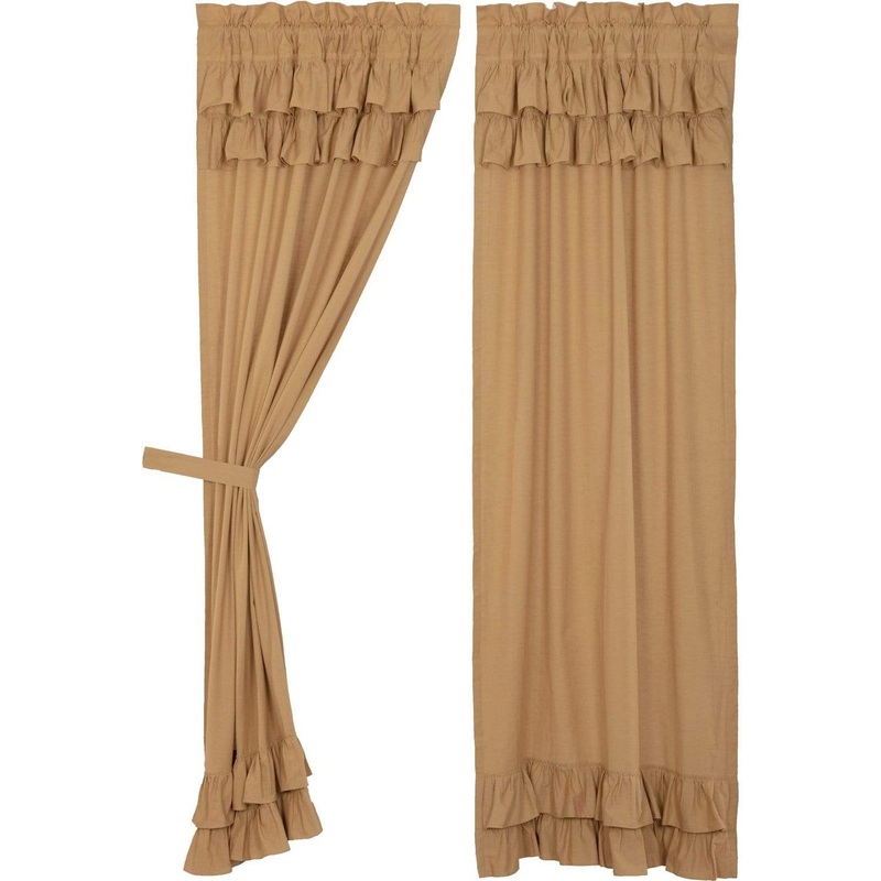 Simple Life Flax Khaki Ruffled Panel Set of 2 84×40