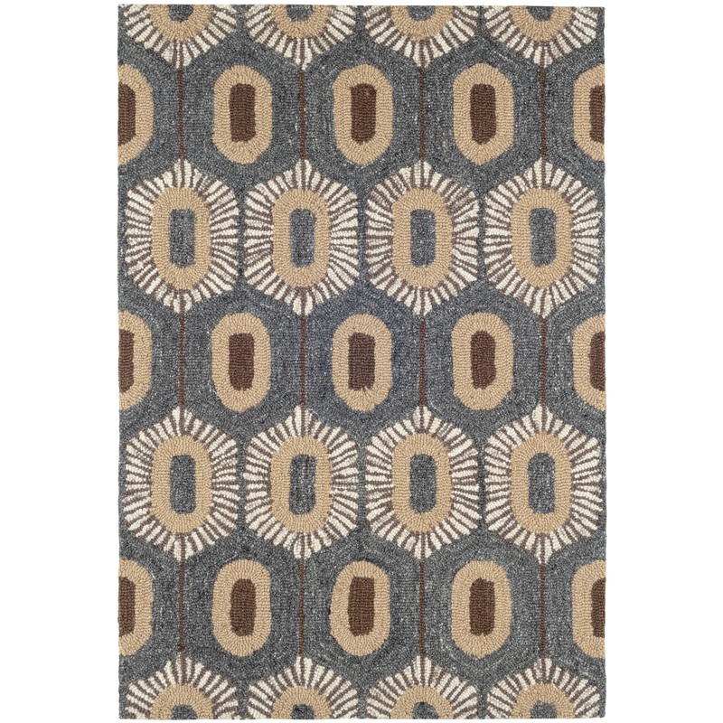 Stowe Hand Micro Hooked Wool Rug | Blue