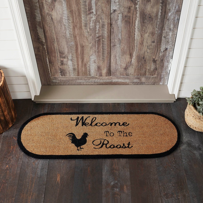 Down Home Welcome to the Roost Coir Rug Oval 17×48