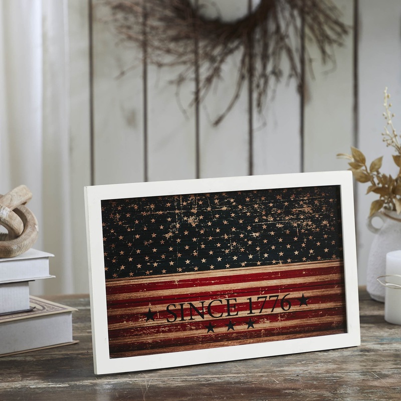Vintage USA Flag Since 1776 MDF Wall Hanging 10×16