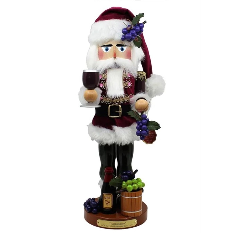 Kurt Adler Hollywood Nutcrackers, The North American Santa Series, 3rd in the Series, Winemaker Nutcracker, 18.25
