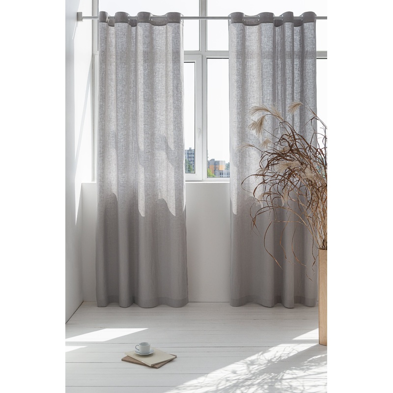 Light Grey linen curtain with grommets