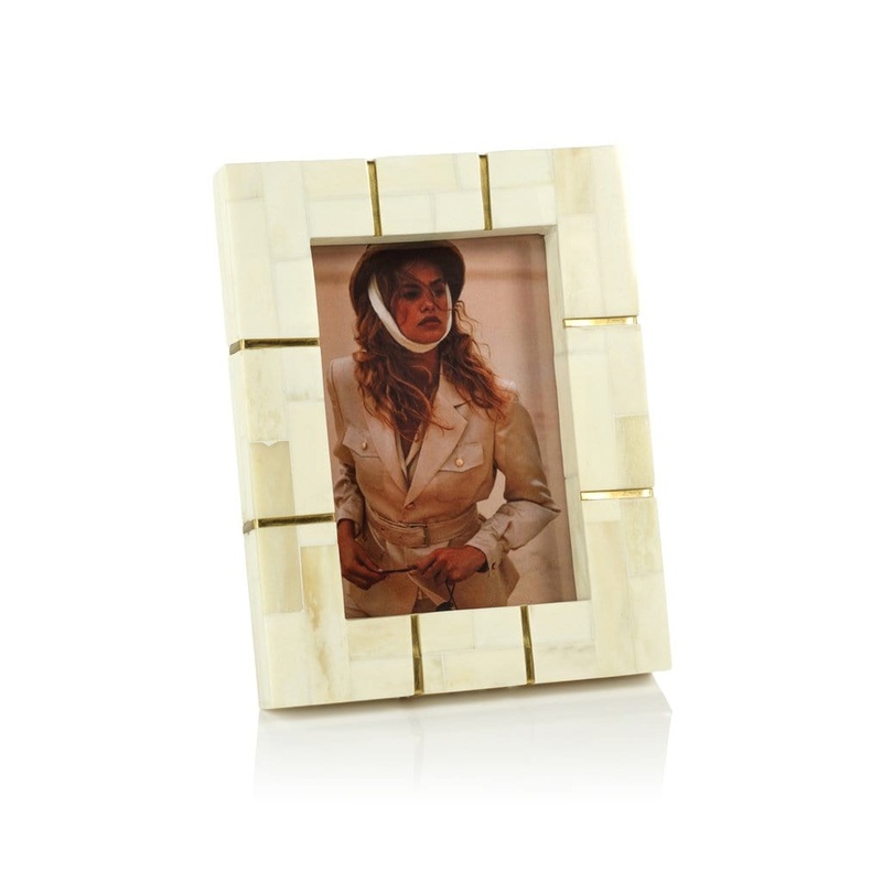 St. Ives Bone Inlaid Photo Frame with Brass
