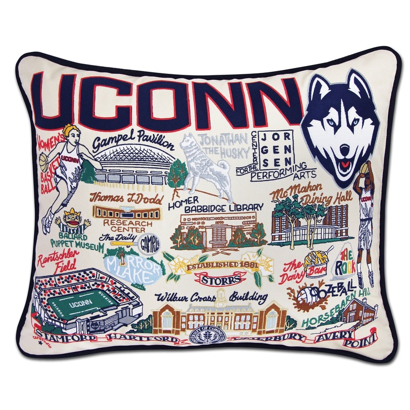 Connecticut, University of Collegiate Embroidered Pillow