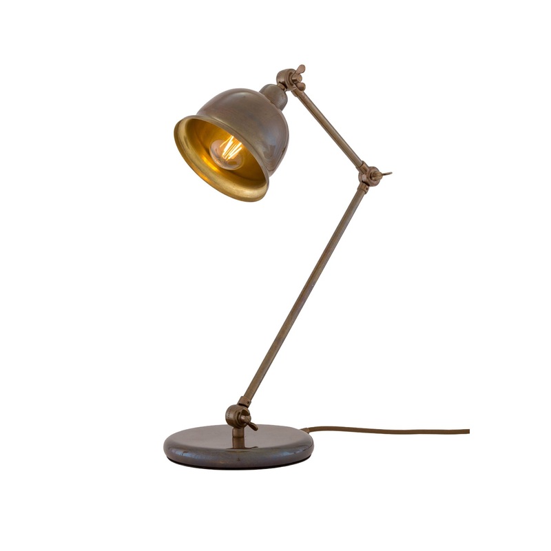 Dale Vintage Brass Bell Shade Table Lamp