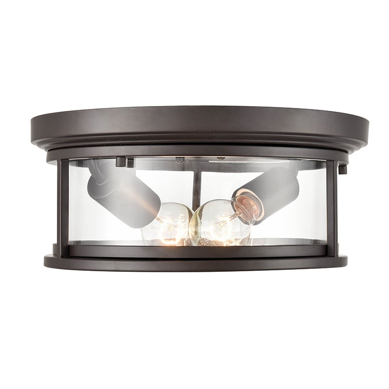 Millennium 4442 Bresley 2-lt 12″ Outdoor Flush Mount, Clear Glass