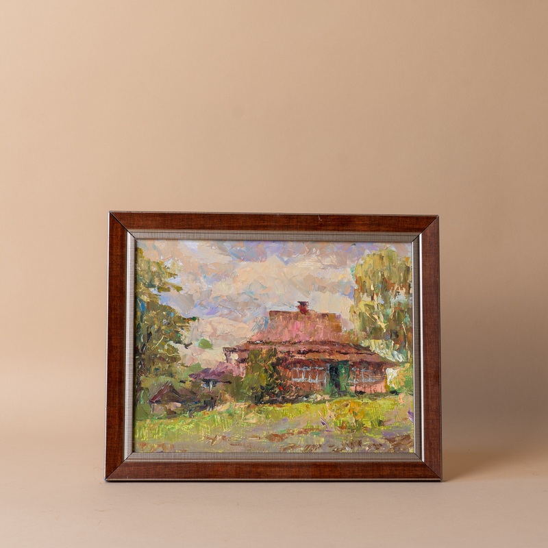 “Forest Dwelling” Framed Vintage Painting