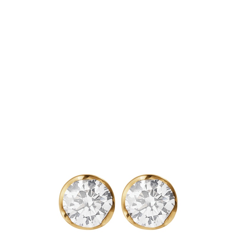 Georg Jensen Signature Diamond Solitaire Earstud, 18kt Yellow Gold – Three Size Variants