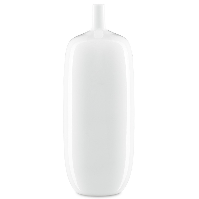 Imperial White Tall Bottle Vase