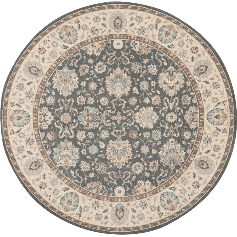 Nourison Living Treasures 710 x Round Grey/Ivory Farmhouse Indoor Rug
