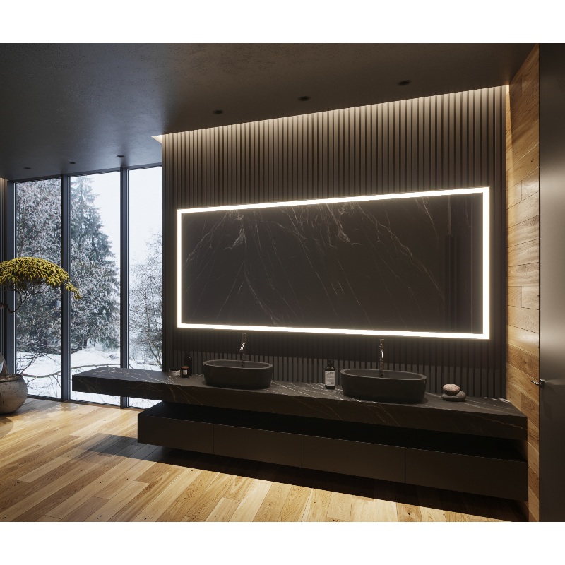 Paris Mirror Galaxy 100 x 45 Rectangle LED Illuminated Mirror, RGBW