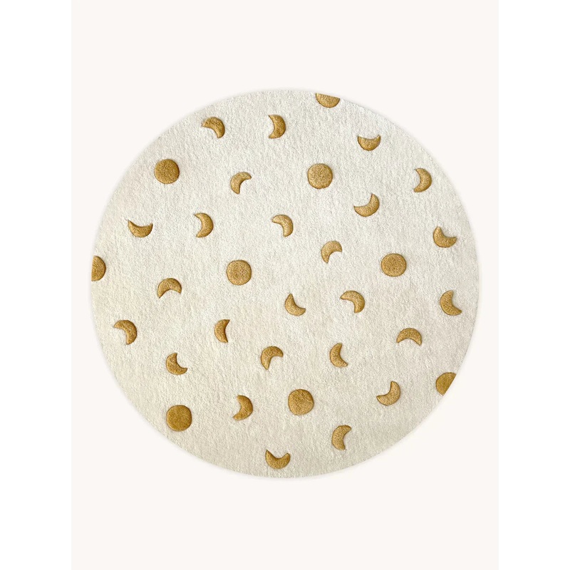 Rug MOONS Cream / Gold Round Diam. 3.9 ft