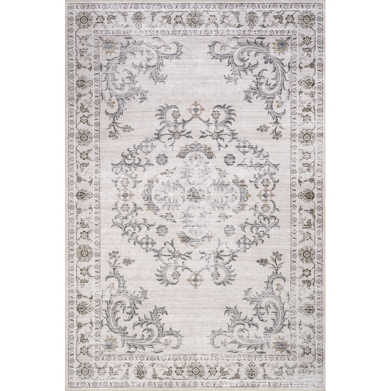 Amalea Medallion Spill Proof Washable Rug | Beige
