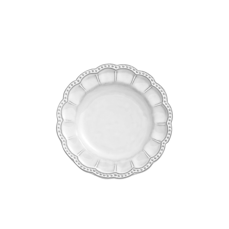 Bella Bianca Beaded Bread/Canap Plate