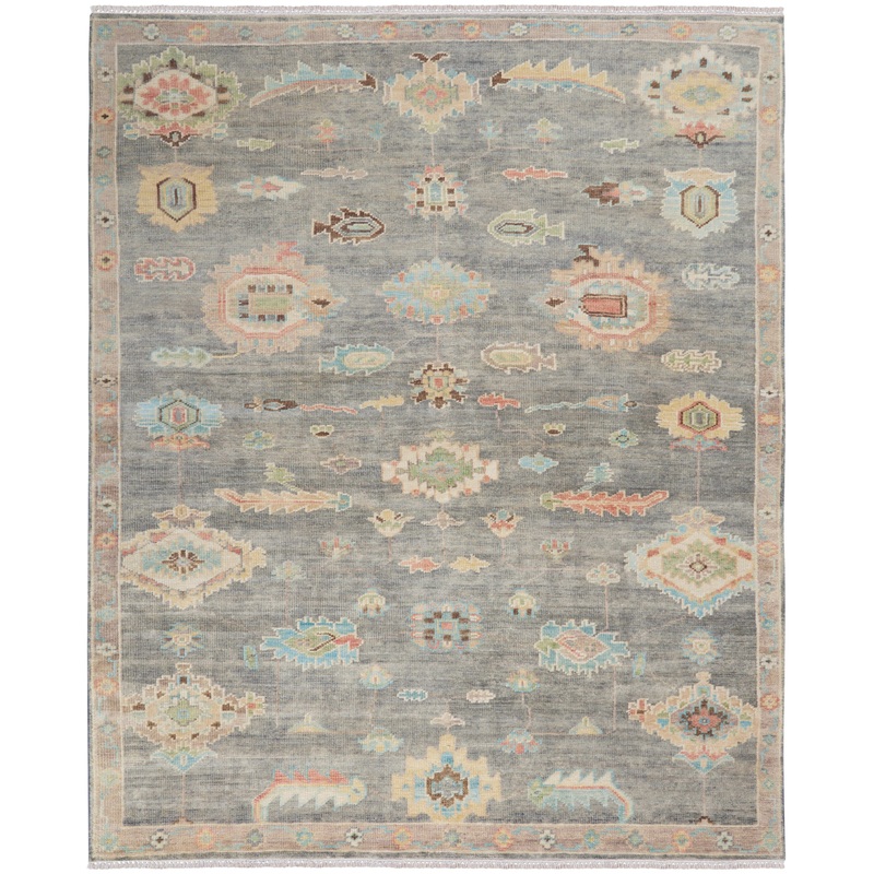 Nourison Odessa 10′ x 14′ Dark Grey Multicolor Vintage Indoor Rug