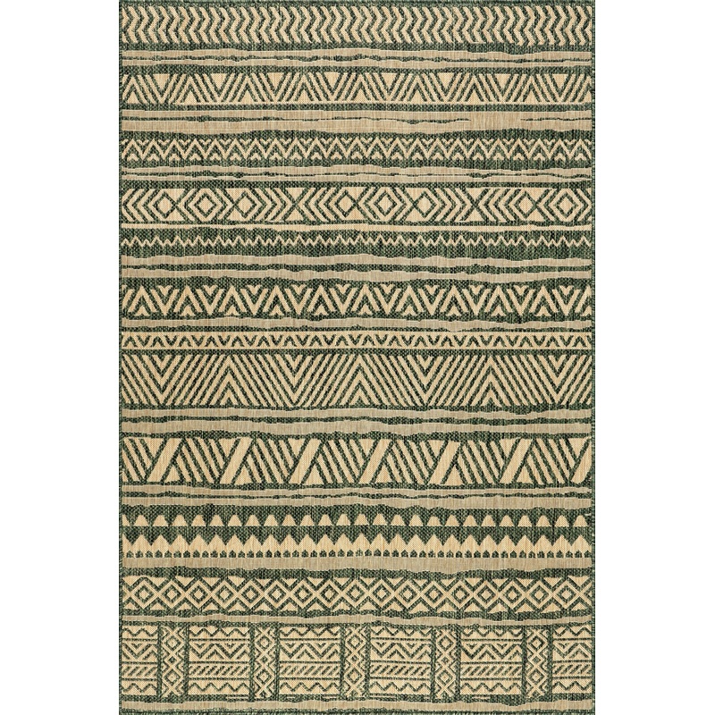 Striped Banded Indoor/Outdoor Rug | Green