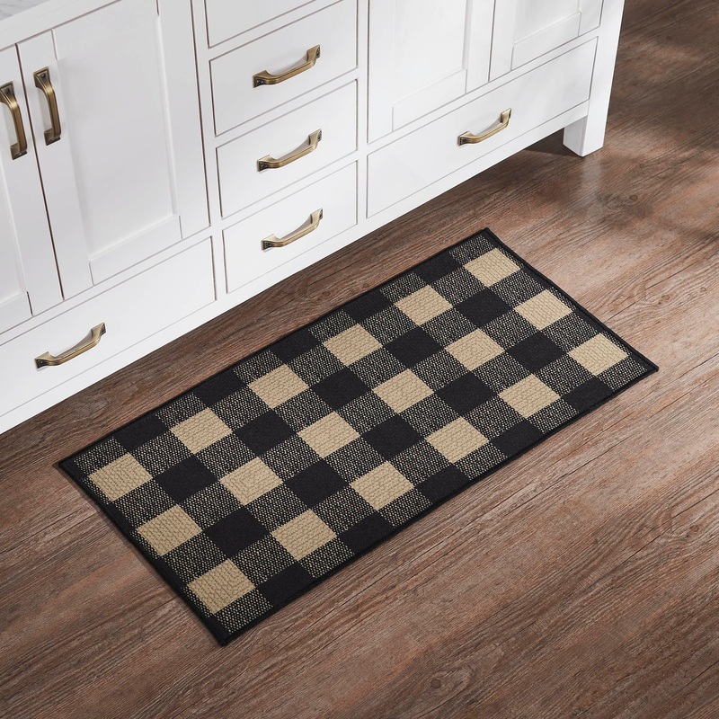 Black Check Indoor/Outdoor Rug Rect 17×36