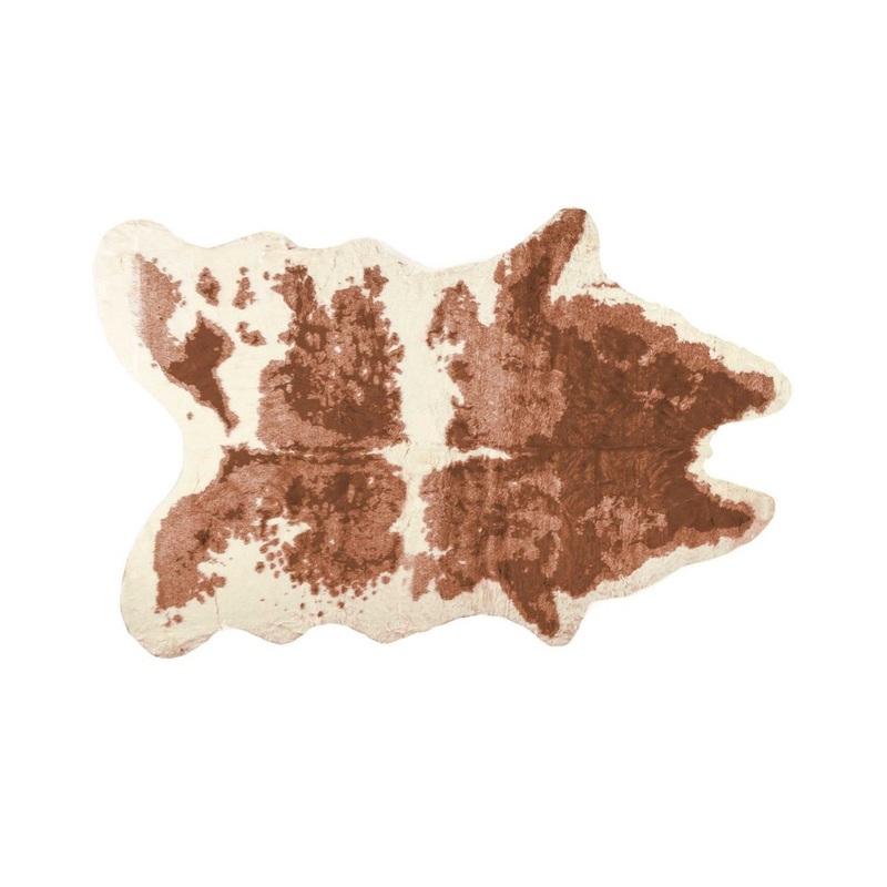 Faux Cowhide Area Rug  Brown & Ivory Animal Print