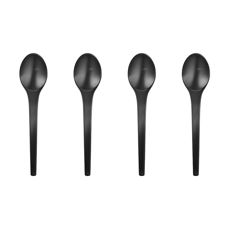 Georg Jensen Henning Koppel Caravel Black-Coated Steel Small Teaspoon Set,  4-Pieces