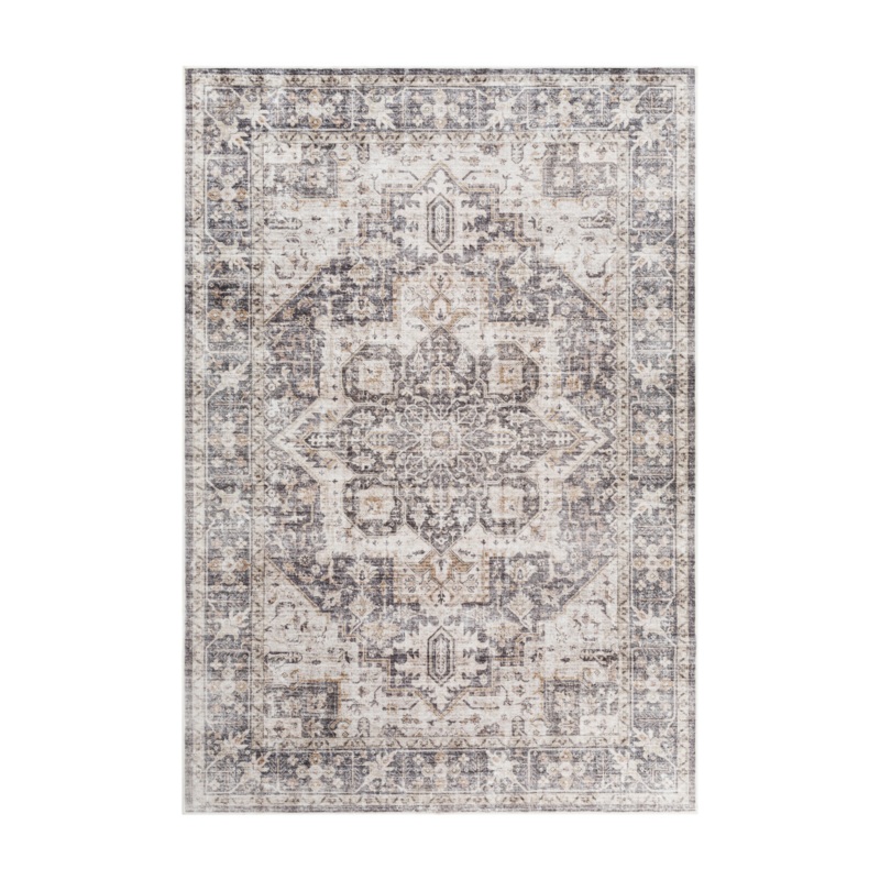 Laverne Charcoal / Beige Washable Rug