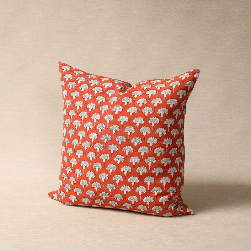 Seema 22″ Blockprinted Pillow