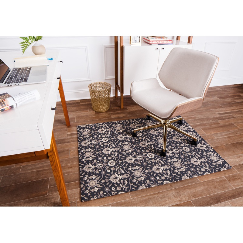 Alhambra 1/4 Chair Mat Black & Gray