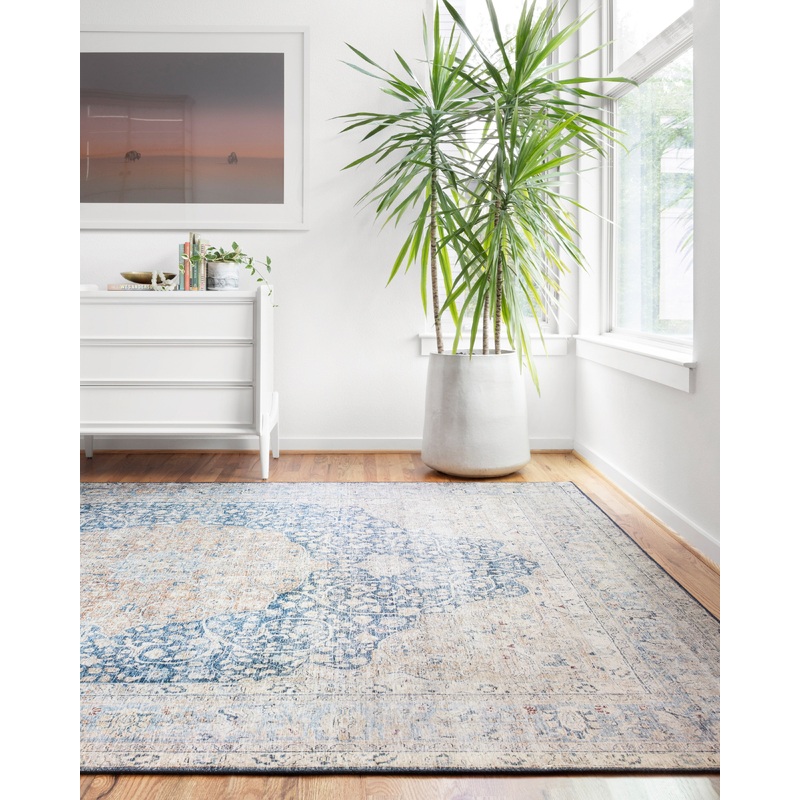 Loloi II Layla Rug | Blue / Tangerine