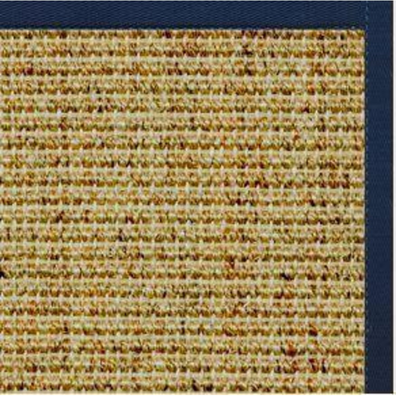 Spice Sisal Rug with Navy Blue Cotton Border