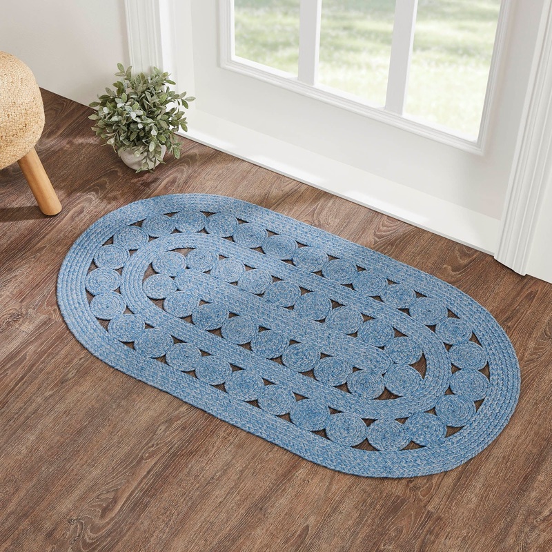 Celeste Blended Blue Indoor/Outdoor Rug Oval 27×48